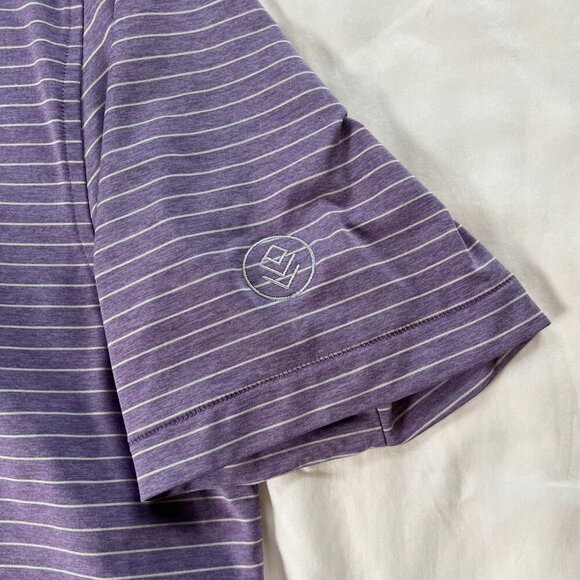 Share Peter Millar Summer Comfort Golf Polo Men's Extra Large White Purple Short - Picture 3 of 6